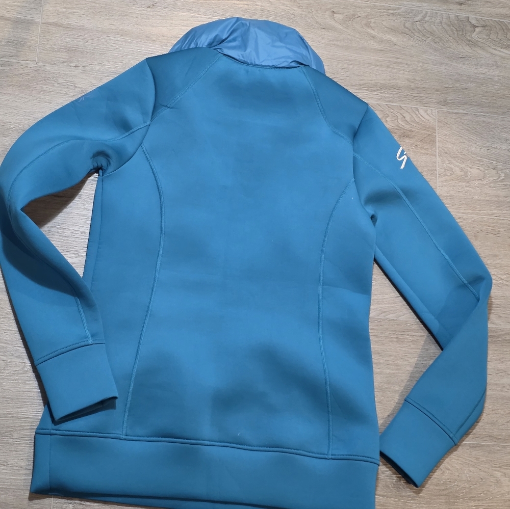 Spyder Womans Monde Zip T-Neck Pullover Long Sleeve Active Shirt Small Teal - Picture 7 of 8